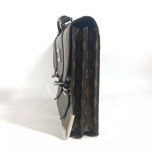 LOUIS VUITTON MonogramMacassar Larry Briefcase Document Bag Tote Bag - Picture 3 of 14